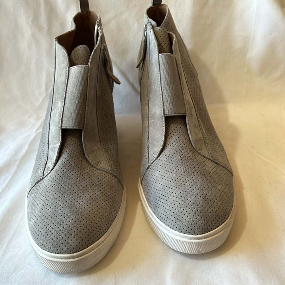 Linea Paolo Gray Felicia Suede Wedge Sneakers-Size 12 M NWOB - Picture 5 of 12